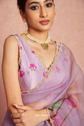 Nadia Mauve Satin Silk Blouse